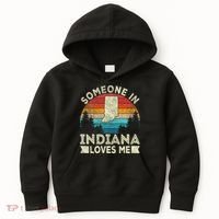 Someone In Indiana Loves Me Retro Indiana Kids Hoodie thumb 0