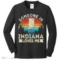 Someone In Indiana Loves Me Retro Indiana Kids Long Sleeve Shirt thumb 0