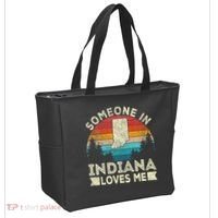 Someone In Indiana Loves Me Retro Indiana Tote Bag thumb 2