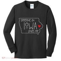 Someone In Iowa Loves Me Kids Long Sleeve Shirt thumb 0
