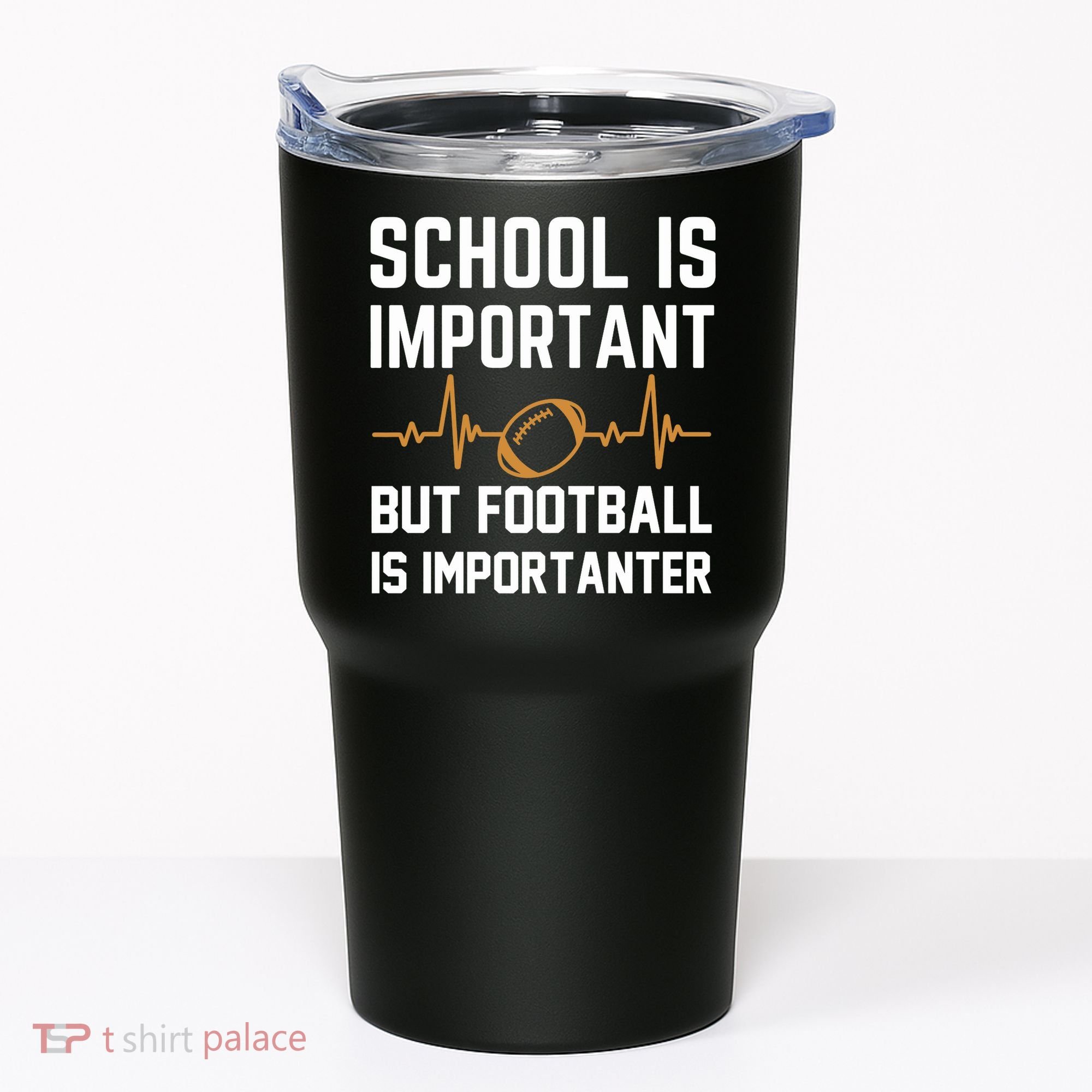 school is important but football is importanter lineman Premium Tumbler