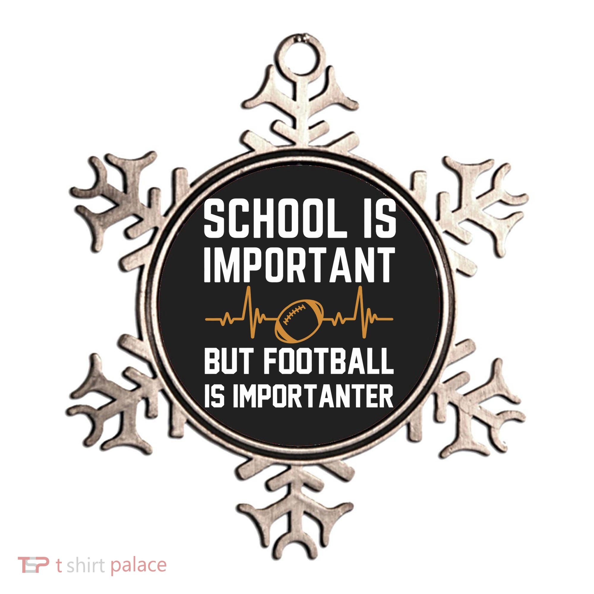 school is important but football is importanter lineman Premium Ornament