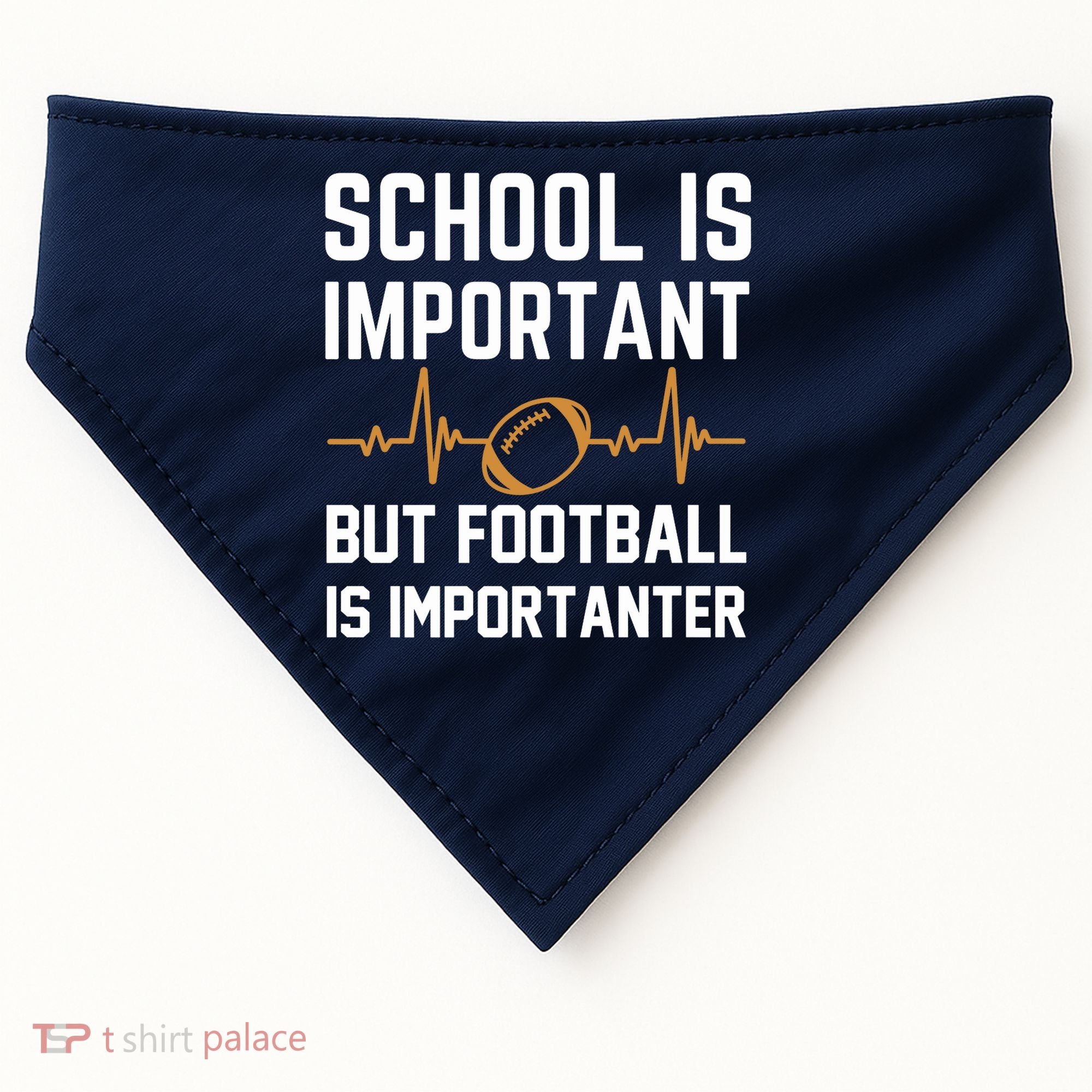 school is important but football is importanter lineman Premium USA-Made Doggie Bandana