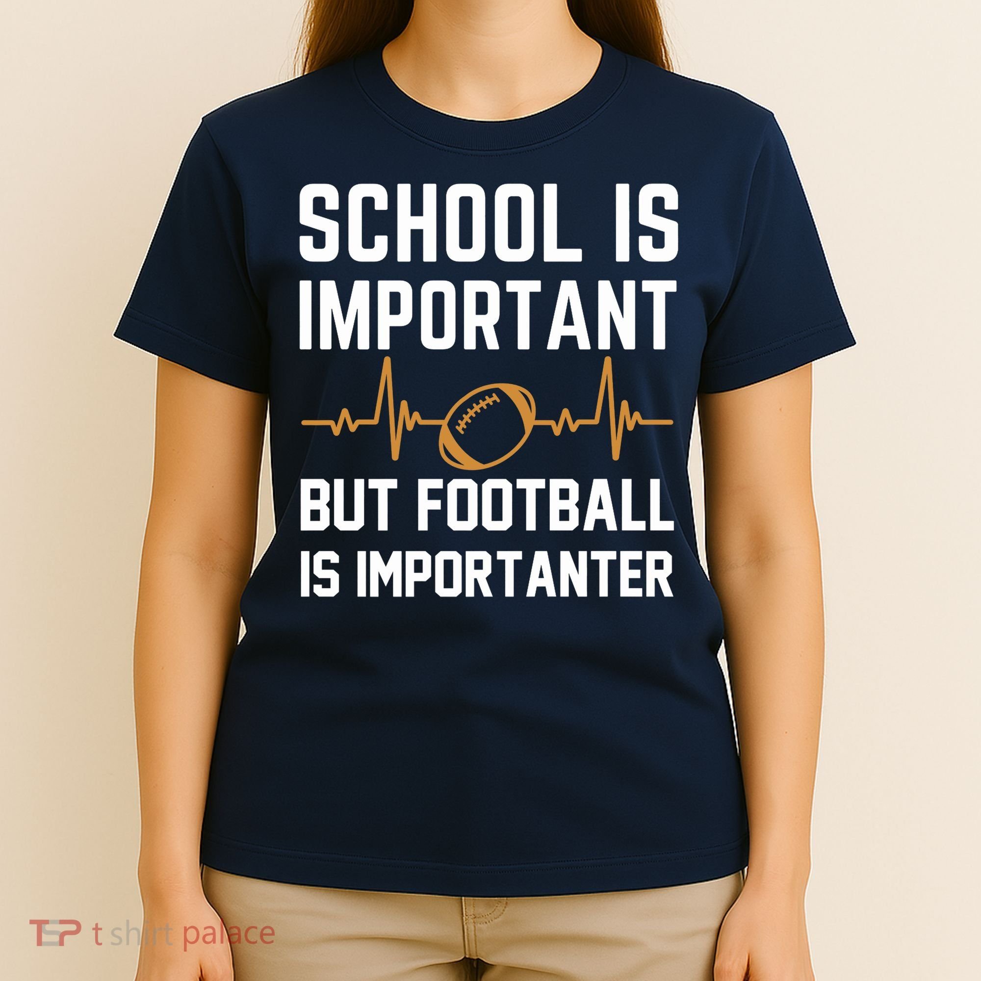 school is important but football is importanter lineman Premium T-Shirt