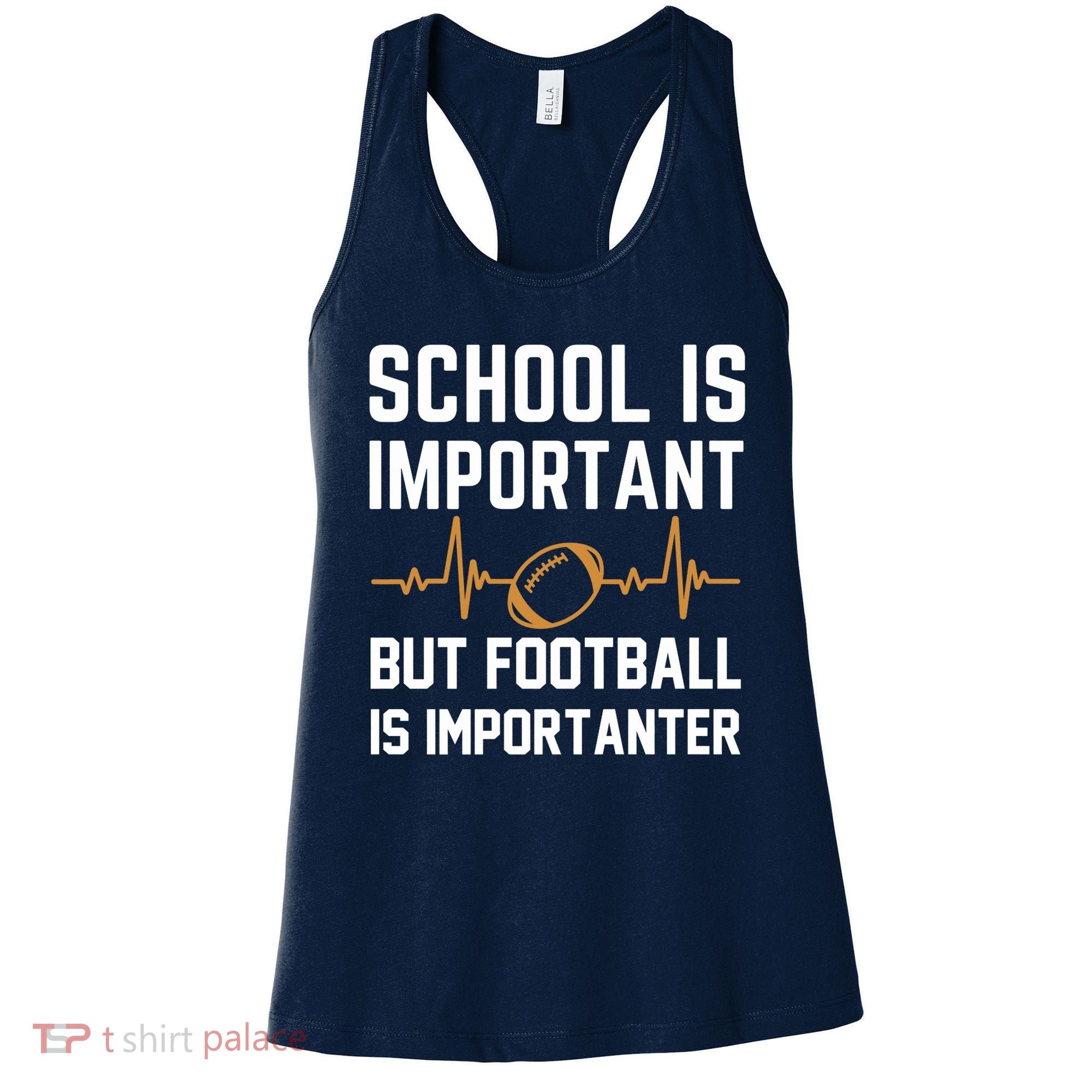 school is important but football is importanter lineman Premium Women's Tank Top