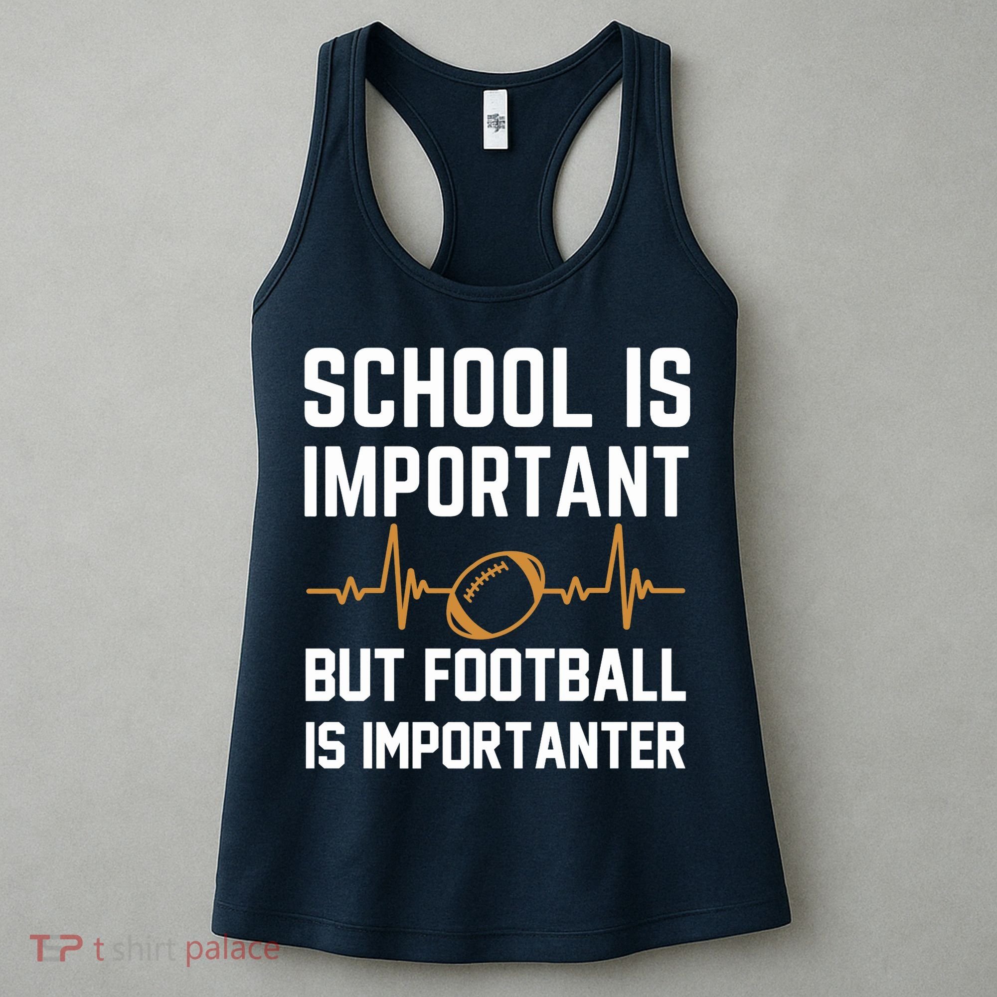school is important but football is importanter lineman Premium Women's Tank Top