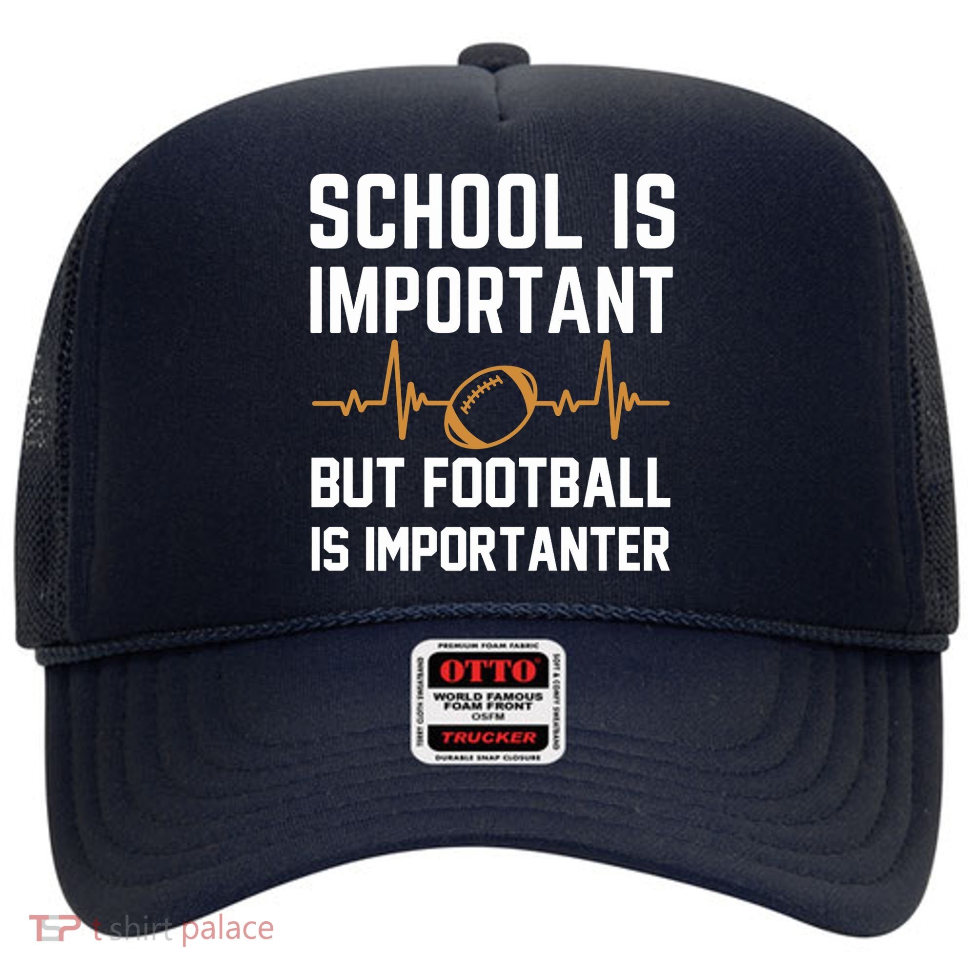 school is important but football is importanter lineman Premium Hat
