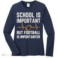 school is important but football is importanter lineman Premium Women's Long Sleeve Shirt thumb 0