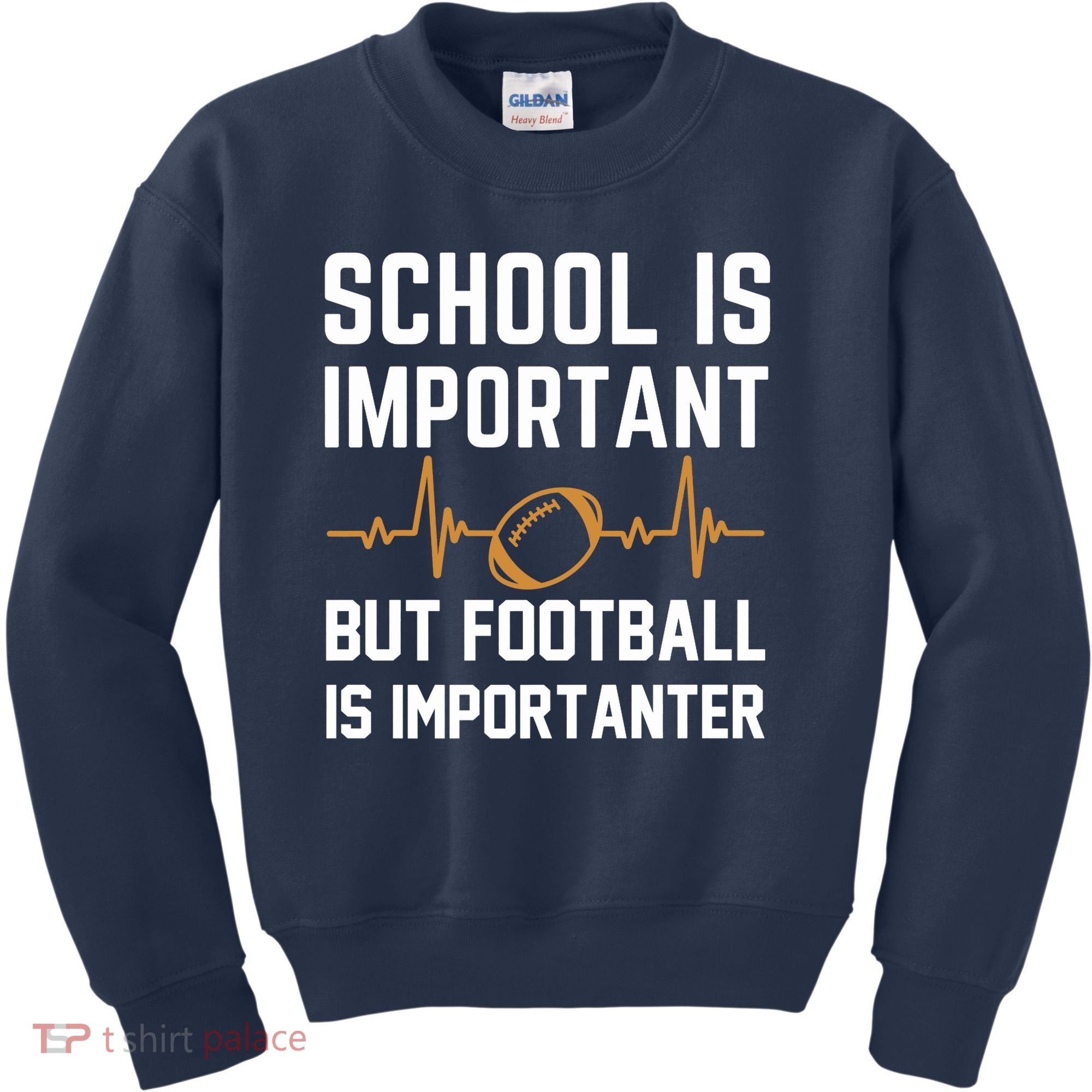 school is important but football is importanter lineman Premium Kids Sweatshirt