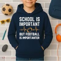 school is important but football is importanter lineman Premium Kids Hoodie thumb 2