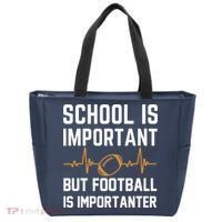 school is important but football is importanter lineman Premium Tote Bag thumb 0