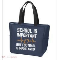 school is important but football is importanter lineman Premium Tote Bag thumb 3