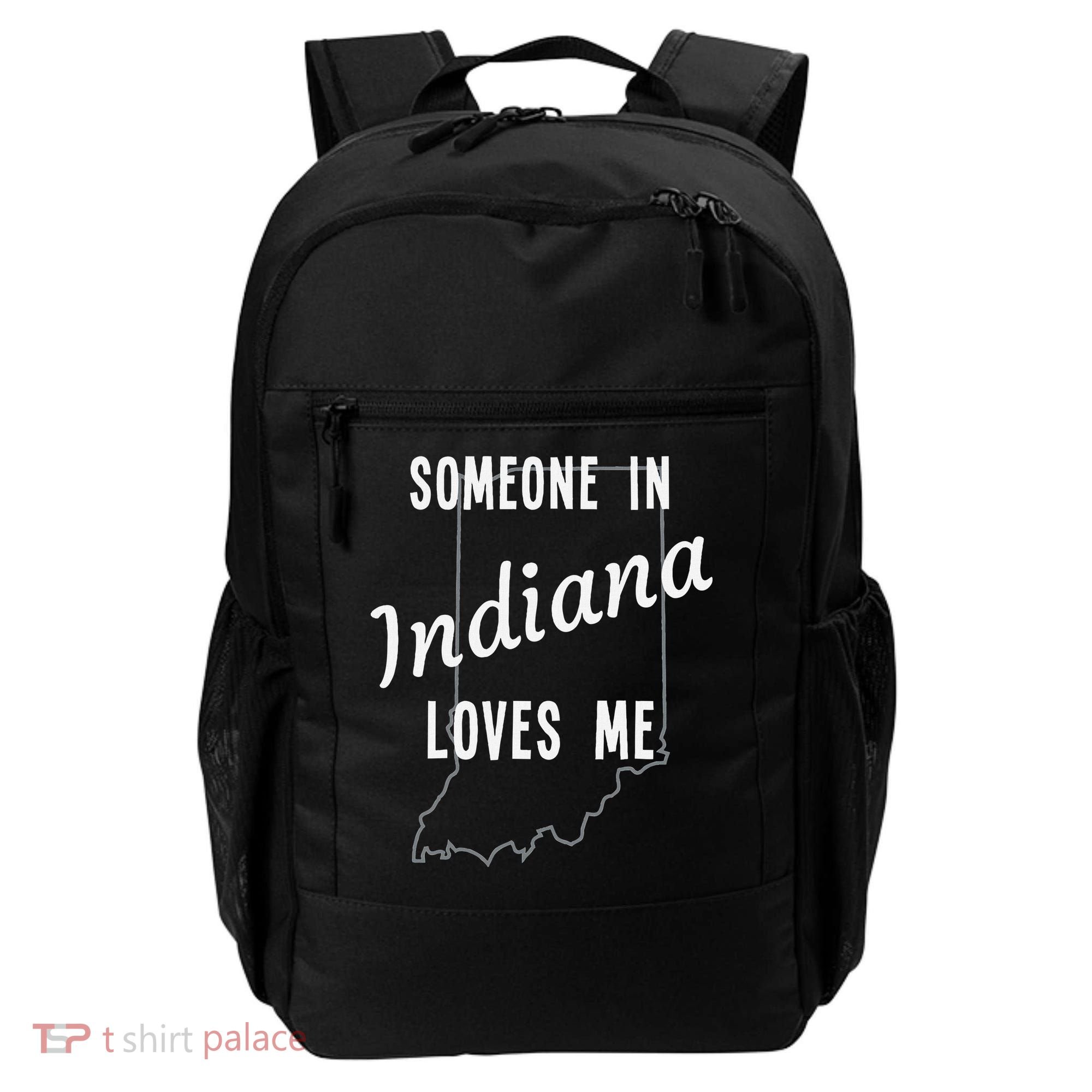 Someone In Indiana Loves Me State Map Silhouette Backpack