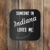 Someone In Indiana Loves Me State Map Silhouette Coaster thumb 0