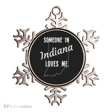 Someone In Indiana Loves Me State Map Silhouette Ornament