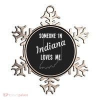 Someone In Indiana Loves Me State Map Silhouette Ornament thumb 0
