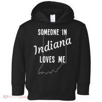 Someone In Indiana Loves Me State Map Silhouette Toddler Hoodie thumb 0