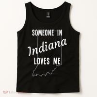 Someone In Indiana Loves Me State Map Silhouette Tank Top thumb 2