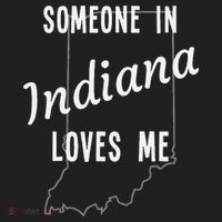 Someone In Indiana Loves Me State Map Silhouette Golf Towel thumb 3