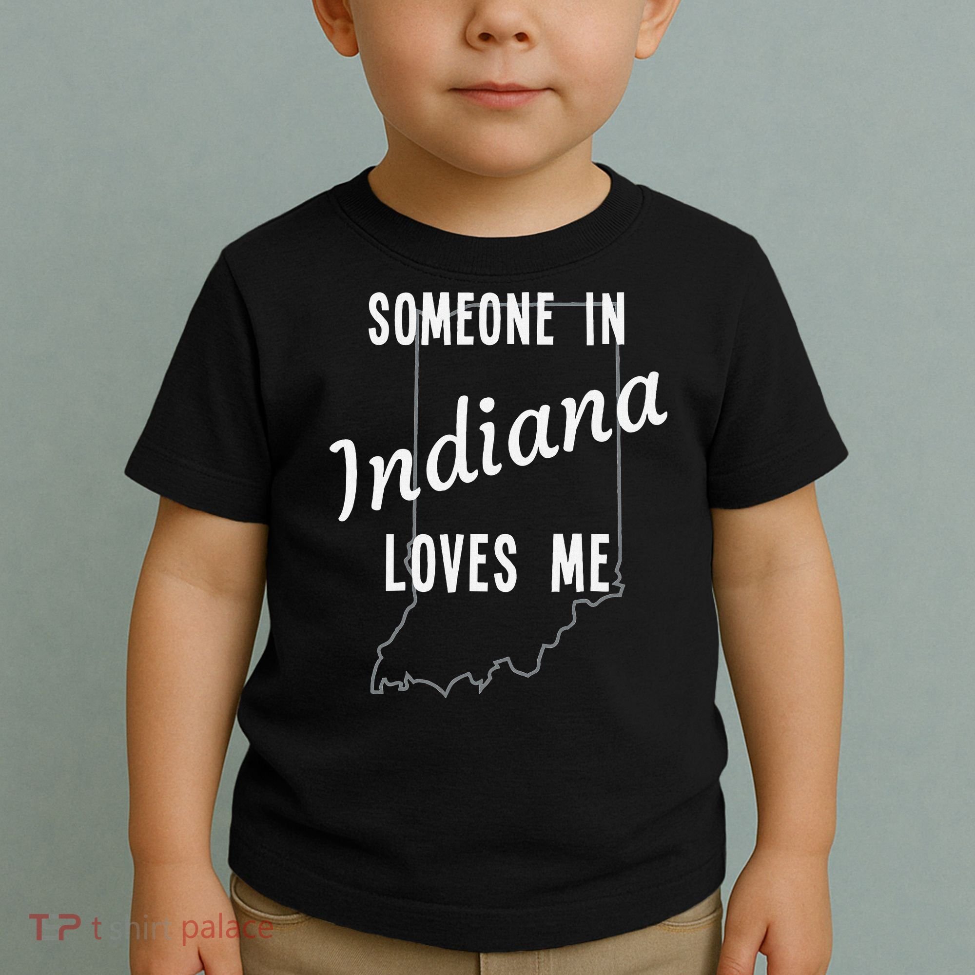 Someone In Indiana Loves Me State Map Silhouette Toddler T-Shirt