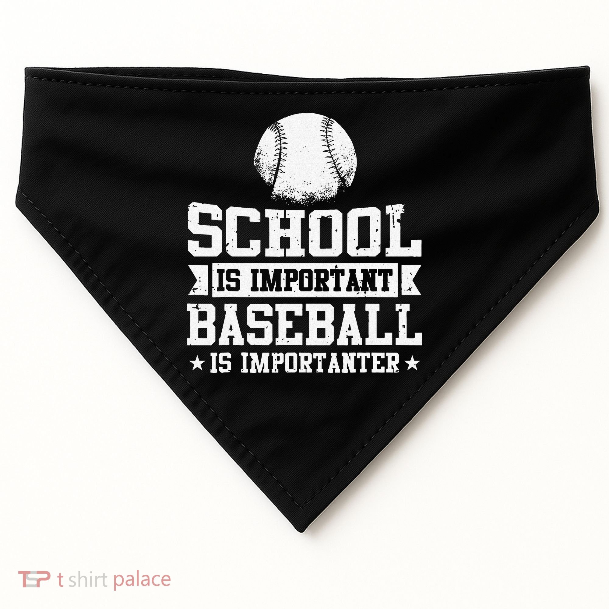 School Is Important But Baseball Is Importanter Funny USA-Made Doggie Bandana