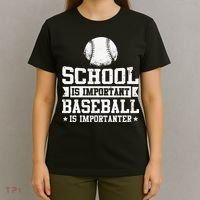 School Is Important But Baseball Is Importanter Funny T-Shirt thumb 4