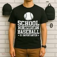 School Is Important But Baseball Is Importanter Funny T-Shirt thumb 6