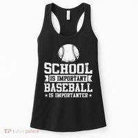 School Is Important But Baseball Is Importanter Funny Women's Tank Top thumb 0