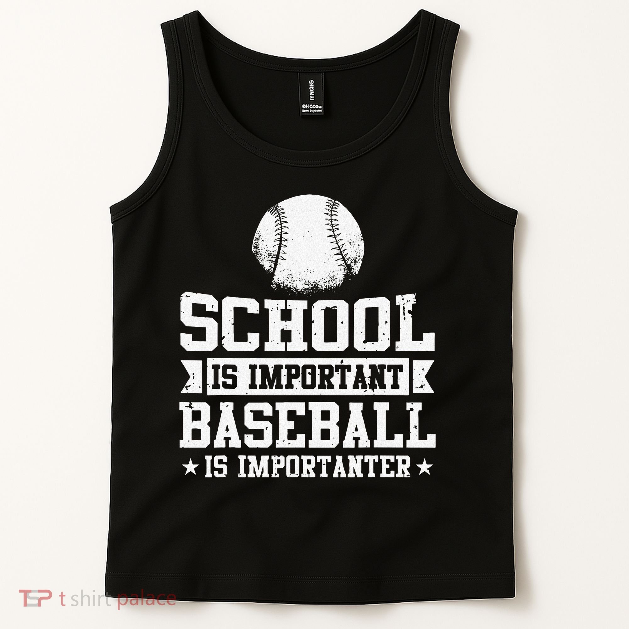School Is Important But Baseball Is Importanter Funny Tank Top