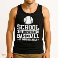 School Is Important But Baseball Is Importanter Funny Tank Top thumb 3