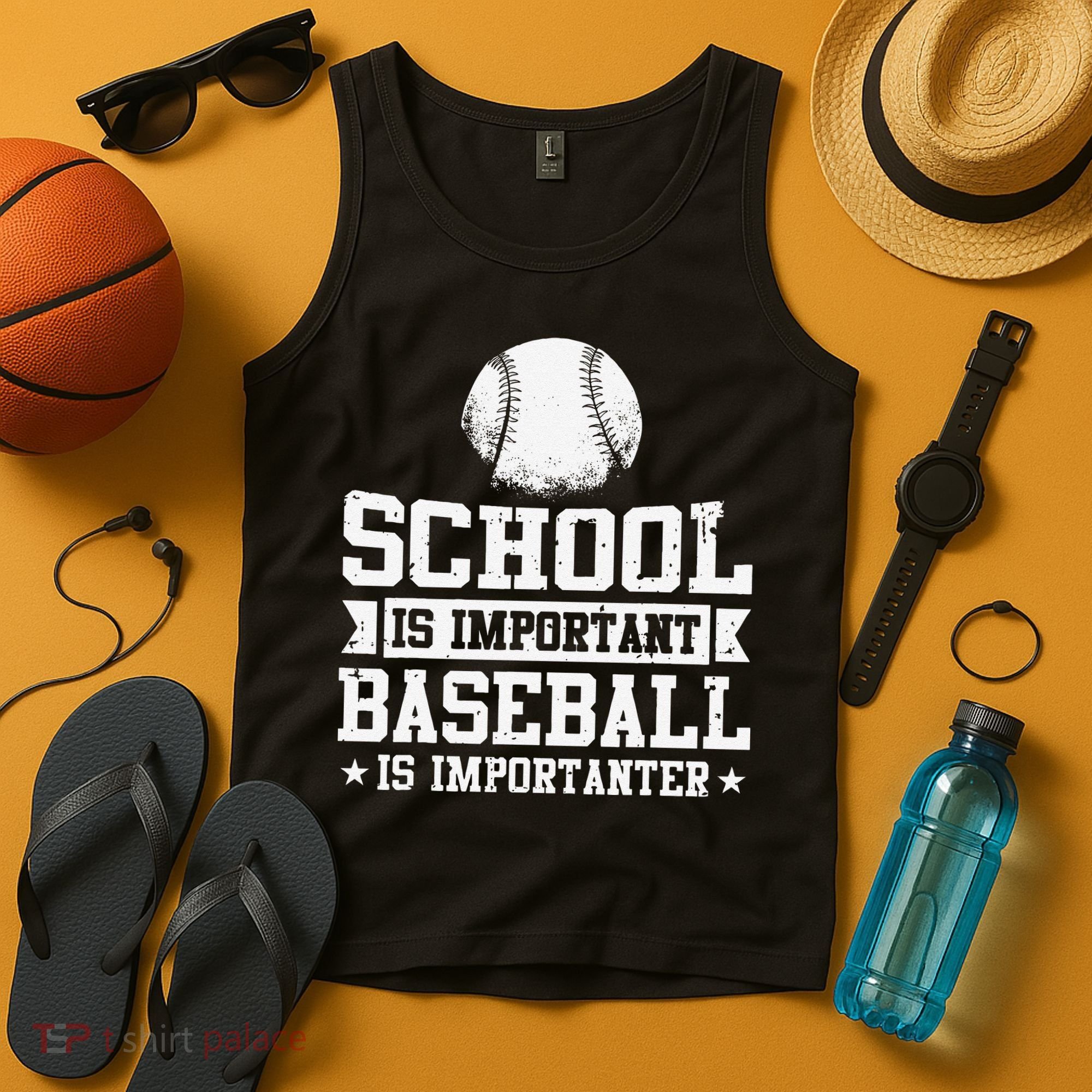 School Is Important But Baseball Is Importanter Funny Tank Top