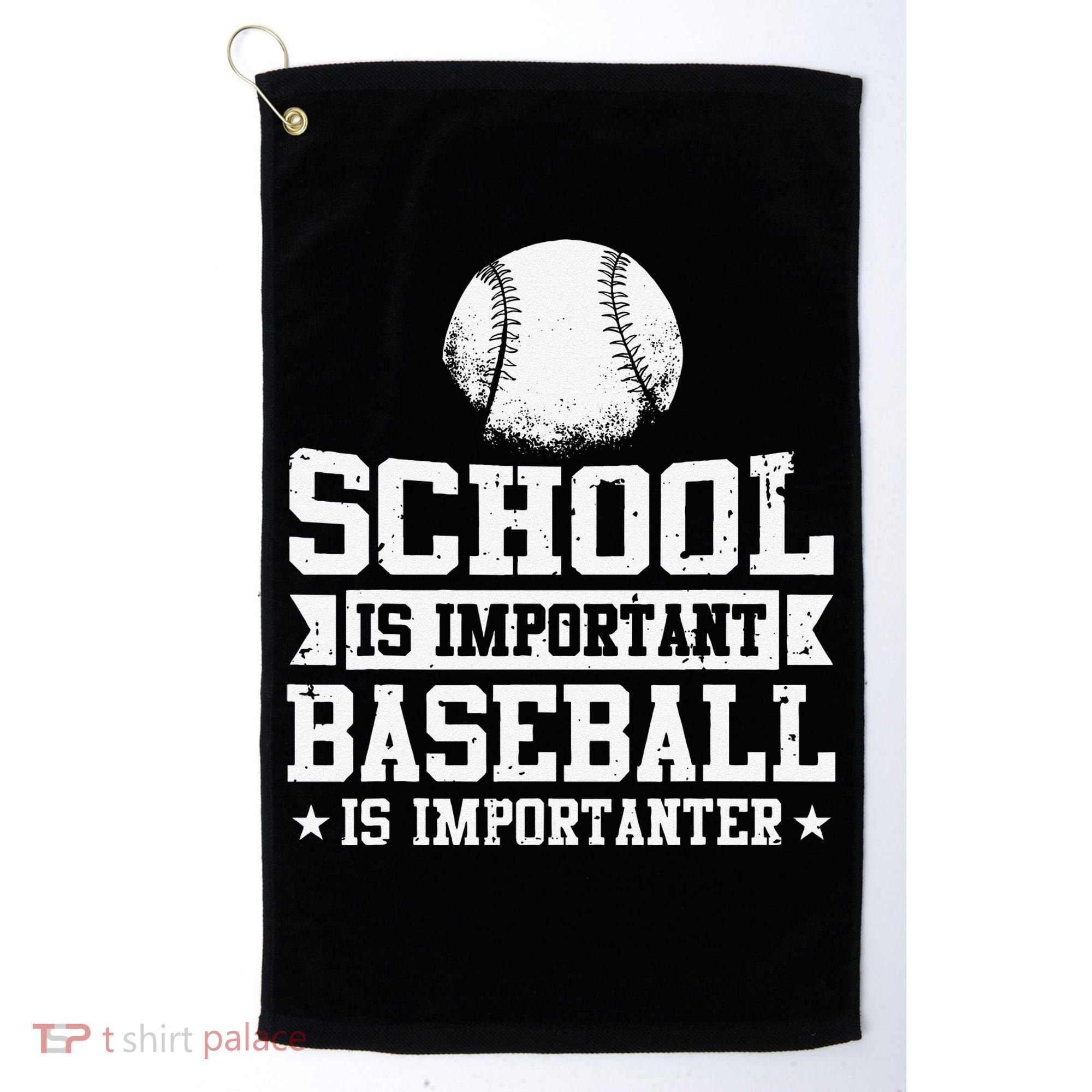 School Is Important But Baseball Is Importanter Funny Golf Towel