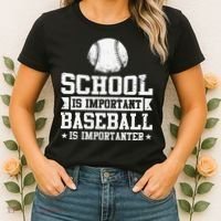 School Is Important But Baseball Is Importanter Funny Women's T-Shirt thumb 2