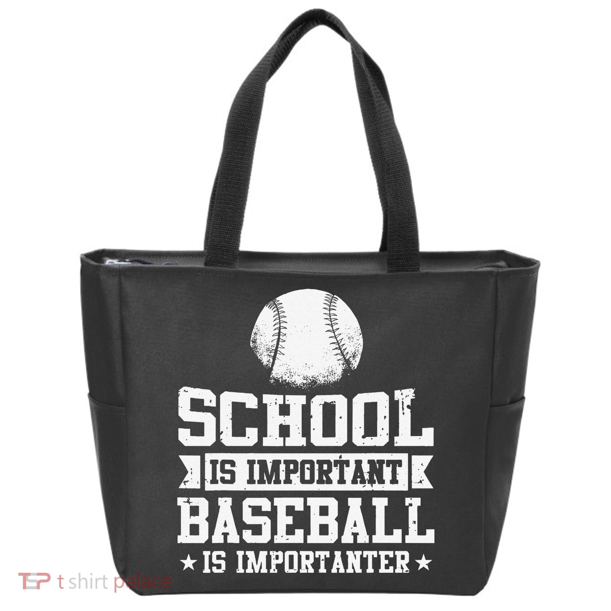 School Is Important But Baseball Is Importanter Funny Tote Bag