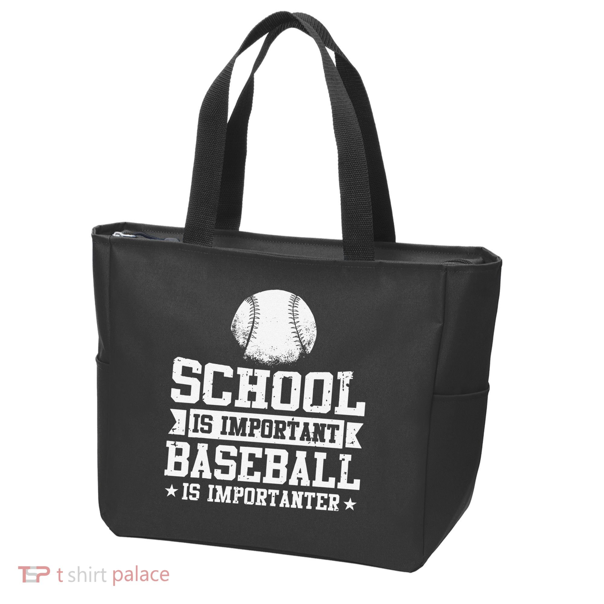 School Is Important But Baseball Is Importanter Funny Tote Bag