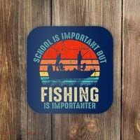 School Is Important But Fishing Is Importanter Coaster thumb 0