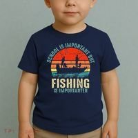 School Is Important But Fishing Is Importanter Toddler T-Shirt thumb 2