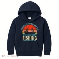 School Is Important But Fishing Is Importanter Kids Hoodie thumb 0