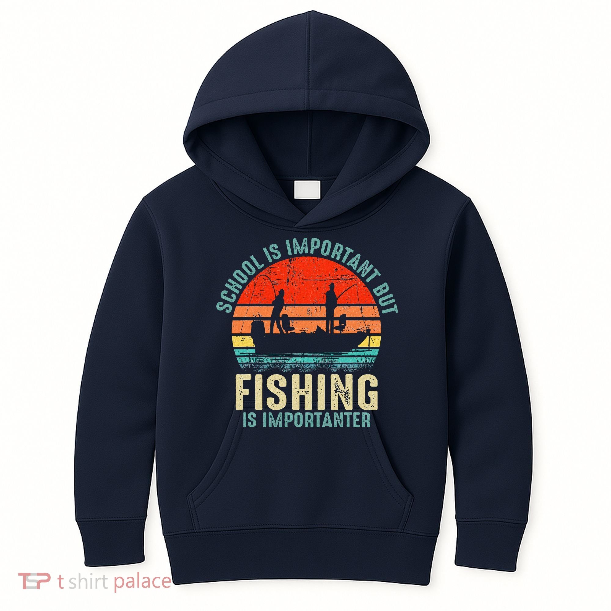 School Is Important But Fishing Is Importanter Kids Hoodie