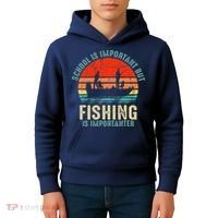School Is Important But Fishing Is Importanter Kids Hoodie thumb 4