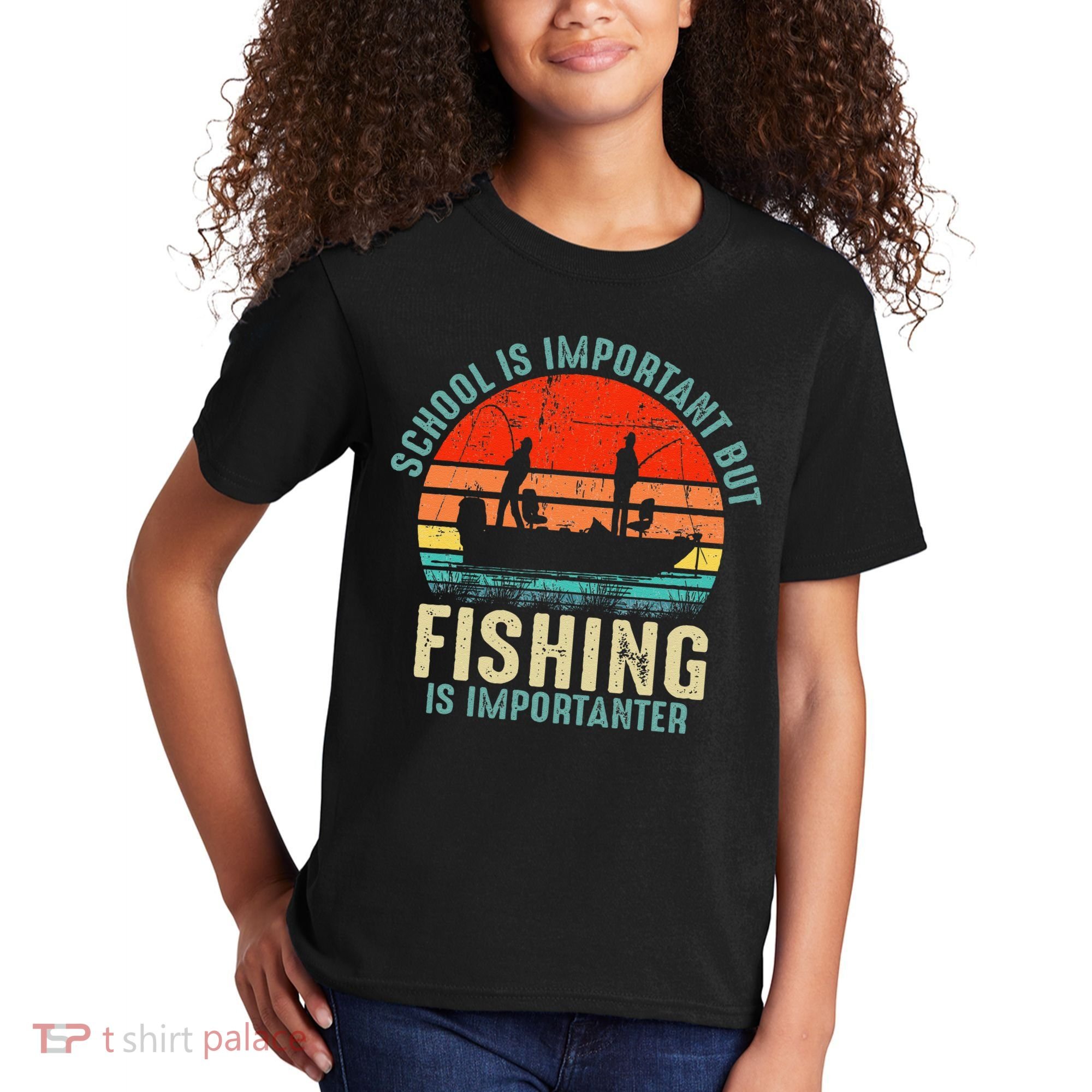 School Is Important But Fishing Is Importanter Kids T-Shirt
