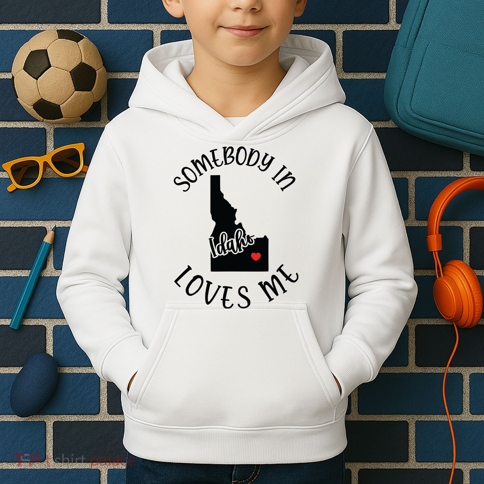 Somebody In Idaho Loves Me Kids Hoodie