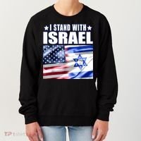 Support Israel I Stand With Israel Us Israel Flag Combined Women's Sweatshirt thumb 0