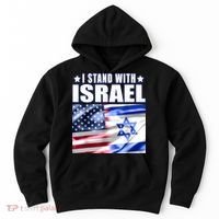 Support Israel I Stand With Israel Us Israel Flag Combined Hoodie thumb 0