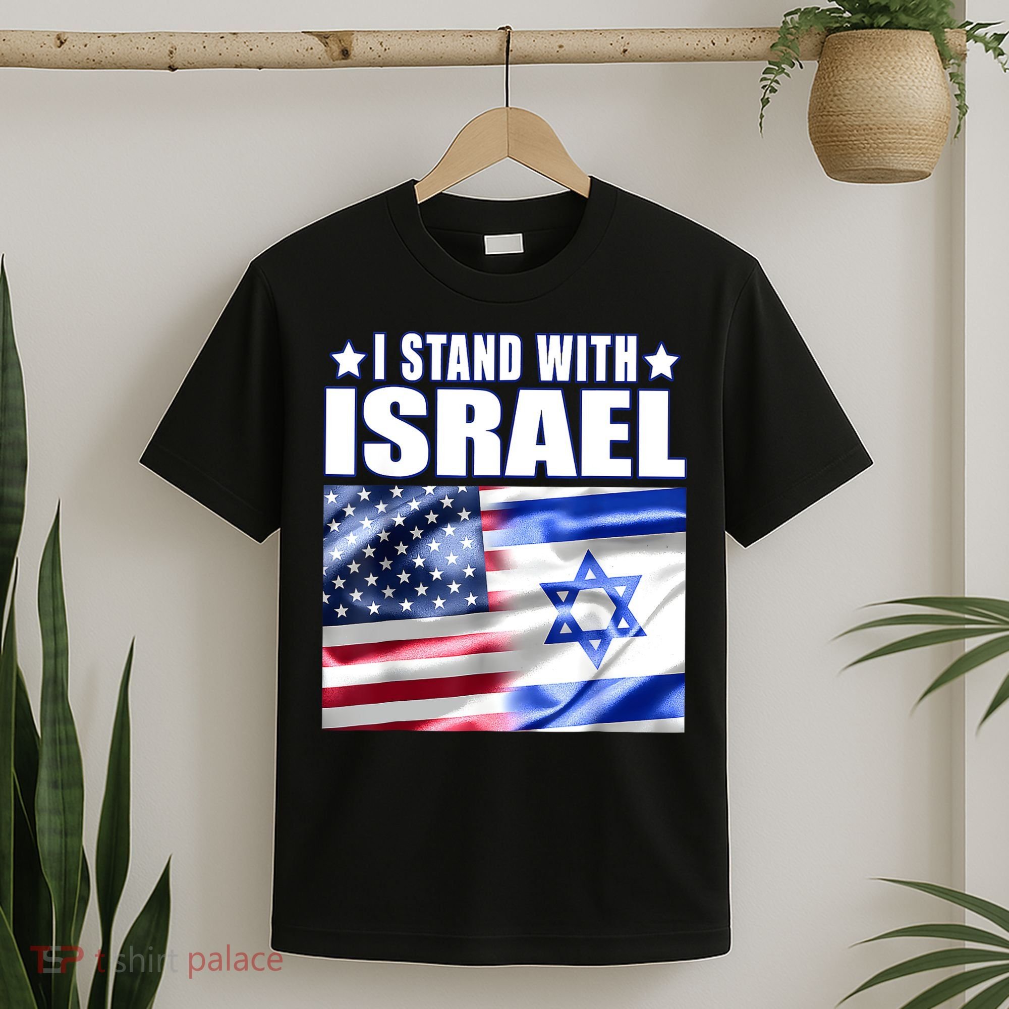 Support Israel I Stand With Israel Us Israel Flag Combined T-Shirt