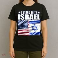 Support Israel I Stand With Israel Us Israel Flag Combined T-Shirt thumb 4