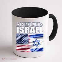 Support Israel I Stand With Israel Us Israel Flag Combined Coffee Mug thumb 1