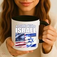 Support Israel I Stand With Israel Us Israel Flag Combined Coffee Mug thumb 3