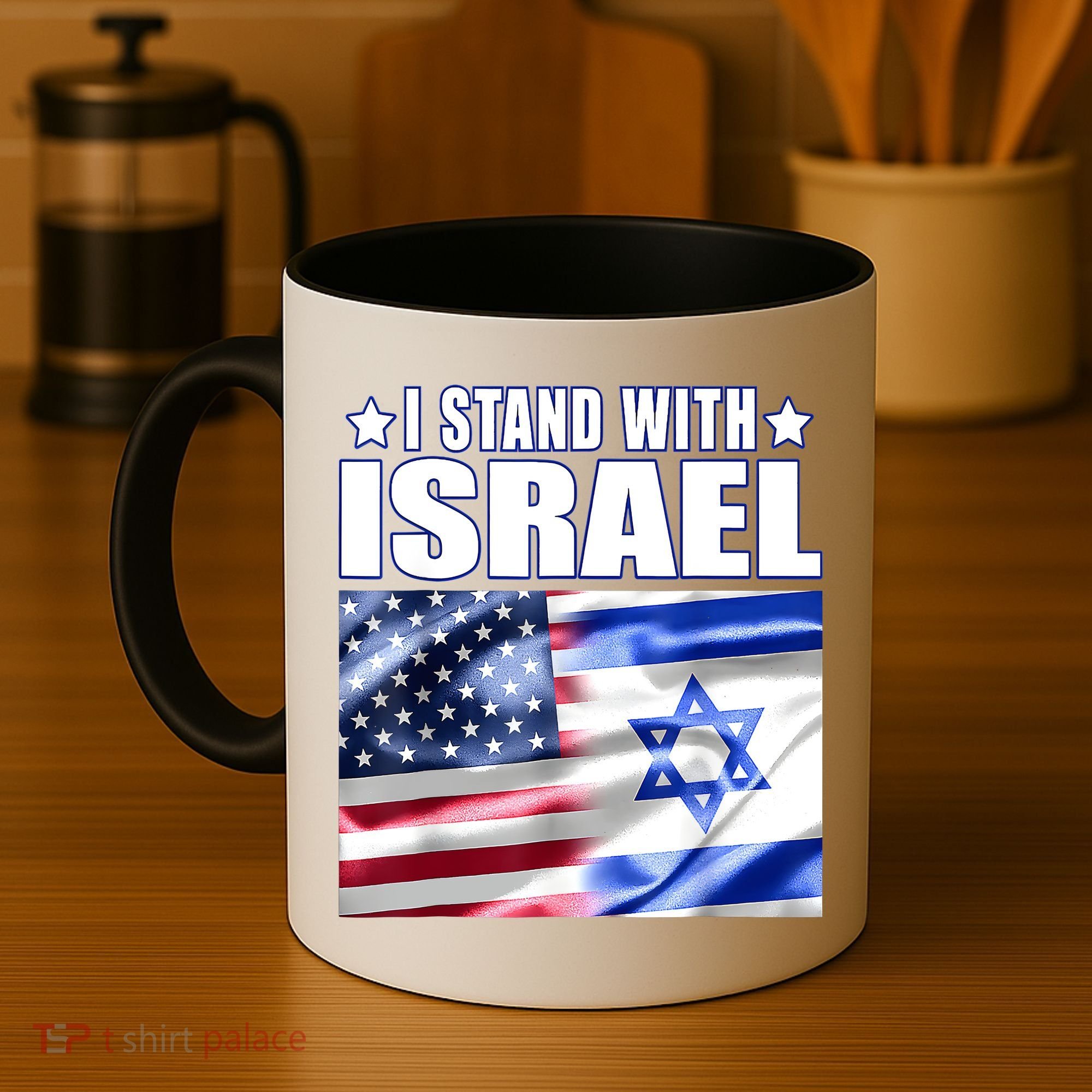 Support Israel I Stand With Israel Us Israel Flag Combined Coffee Mug
