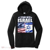 Support Israel I Stand With Israel Us Israel Flag Combined Women's Hoodie thumb 0